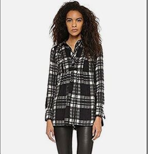 Free People Black and White Long Sleeve Tunic